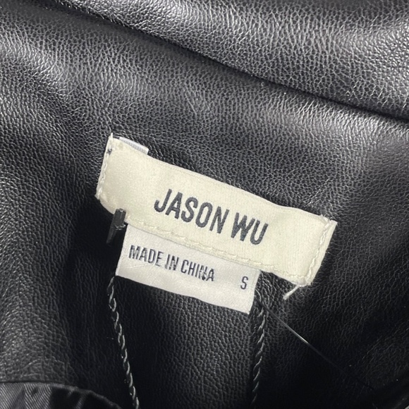 NEW Jason Wu Vest Jacket Womens Small black faux leather blazer moto designer - Picture 4 of 10